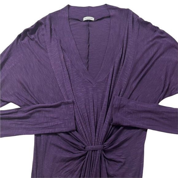 Intimissimi Dolman Dress Sz M Bodycon Front Gathered Detail V-Neck Purple‎ - Picture 5 of 8